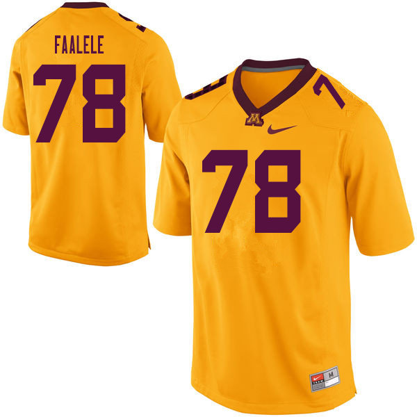 Men #78 Daniel Faalele Minnesota Golden Gophers College Football Jerseys Sale-Yellow